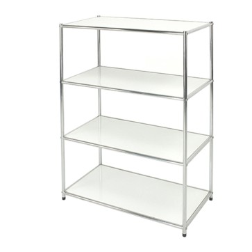 Libreria Easy System - 4 ripiani - acciaio cromato - 80x40x120 cm - bianco - Serena Group