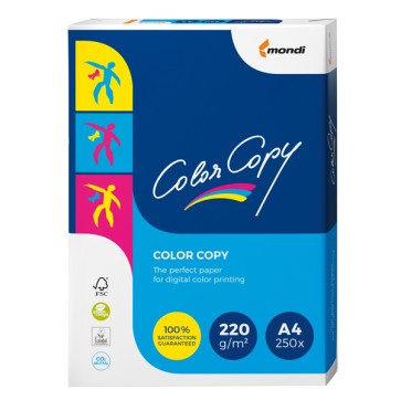 Carta Color Copy - A4 - 220 gr - bianco - Mondi - conf. 250 fogli