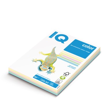 Carta IQ Color - A4 - 80 gr - mix 5 colori tenui RB01 - Mondi - conf. 250 fogli