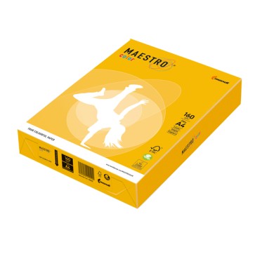 Carta Maestro Color - A4 - 160 gr - giallo forte IG50 - Mondi - conf. 250 fogli