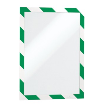 Cornice Duraframe Security - adesiva - pannello magnetico - A4  (21 x 29,7 cm) - verde/bianco - Durable