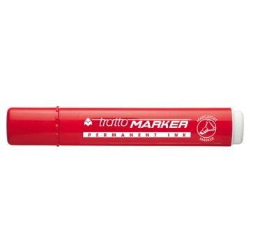 Marcatore permanente Marker - punta a scalpello - tratto 6,50mm -  rosso  - Tratto