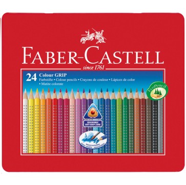 Matite colorate Colour Grip - acquerellabili - Faber-Castell - astuccio in metallo 24 pezzi