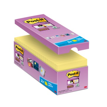 Blocco foglietti Post it  Super Sticky - 654-SSCY-VP16-EU - 76 x 76 mm - giallo Canary - 90 fogli - Post it  - conf. 16 blocchi