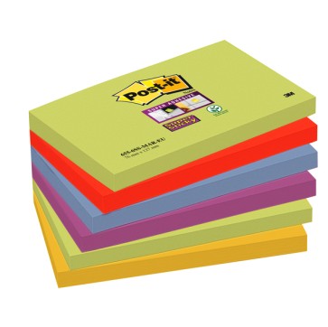 Blocco foglietti Post it  Super Sticky - 655-6SS-MAR-EU - 76 x 127 mm - colore Marrakesh - 90 fogli - Post it