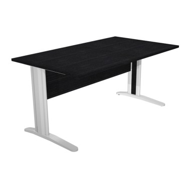 Scrivania Easy fianchi verniciati effetto cromato - lineare - 80 x 80 x 72 cm - nero venato