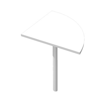 Raccordo angolare 90° per scrivanie Easy - 80 x 80 cm - bianco/grigio alluminio