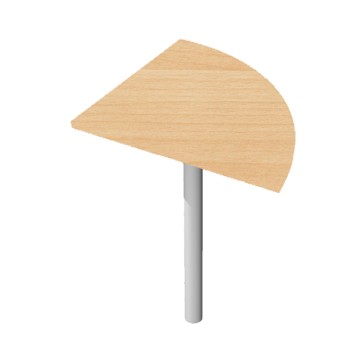 Raccordo angolare 90° per scrivanie Easy - 80 x 80 cm - faggio/grigio alluminio