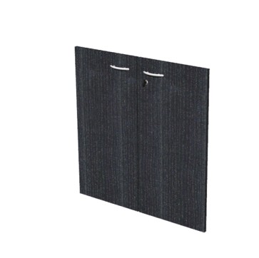 Coppia ante Easy - per mobile basso - 80 x 67 cm - spessore 18 mm - melaminico - nero venato