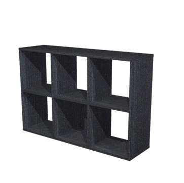 Libreria casellario Rainbow - 6 caselle - 104,1 x 29,2 x 69,8 cm - nero venato
