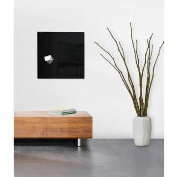 Lavagna magnetica in vetro artverum  - 480x480x15 mm - nero - Sigel