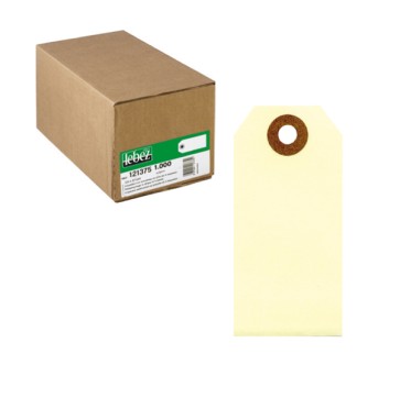 Etichette per spedizioni - in cartoncino - con foro - 120 x 60 mm - avana - Lebez - conf. 1000 pezzi