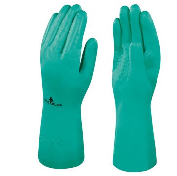 Guanti da lavoro industriale Nitrex 801 - nitrile floccato cotone - taglia 08 - verde - Deltaplus