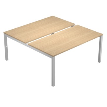 Scrivania a 2 postazioni contrapposte Agorà - 120 x 168 x 72,5 cm - rovere
