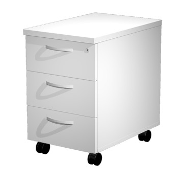 Cassettiera AgorA' Basic - 3 cassetti - con ruote - 39,4 x 60 x 60 cm - bianco - Artexport