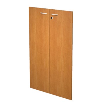 Coppia ante per libreria modulare - alta - 76 cm - melaminico - con serratura - noce chiaro