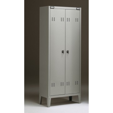 Armadio metallo - spogliatoio - 2 posti - 70x35x180 cm - grigio - Tecnical 2