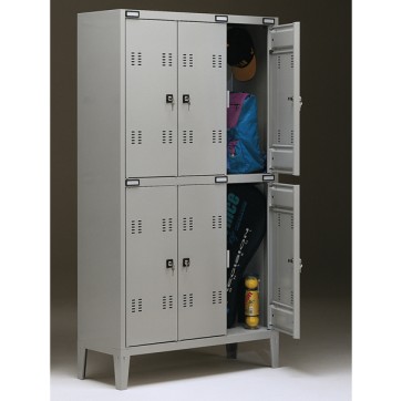 Armadio metallo - spogliatoio - 6 posti - 102x35x180 cm - grigio - Tecnical 2