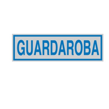 Targhetta adesiva - GUARDAROBA - 16,5 x 5 cm - Cartelli Segnalatori