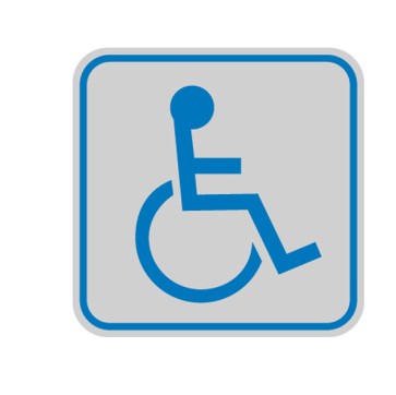 Targhetta adesiva - pittogramma Toilette disabili - 8,2 x 8,2 cm - Cartelli Segnalatori