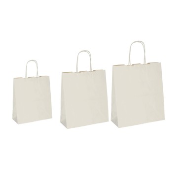 Shopper Twisted - maniglie cordino - 26 x 11 x 34,5 cm - carta kraft - sabbia - Mainetti Bags - conf. 25 pezzi