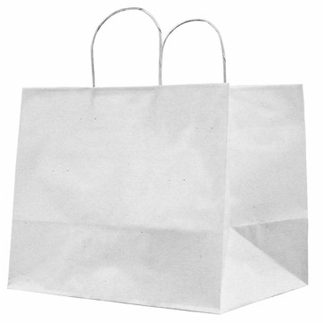 Shopper Large - maniglie cordino - 32 x 20 x 33 cm - carta kraft - avorio - Mainetti Bags - conf. 25 pezzi