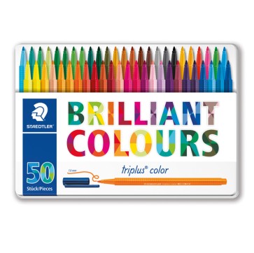 Triplus Pennarelli Brilliant Colours  punta feltro - tratto 1,00 mm - Staedtler - astuccio 50 pezzi