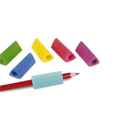 Impugnatura per matite - triangolare - gomma - colori assoertiti - Ikona+ - conf. 6 pezzi