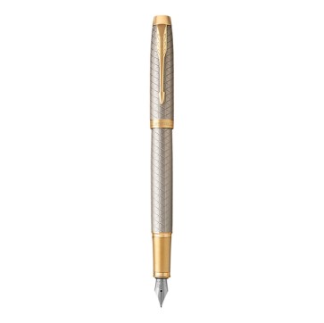 Penna stilografica IM Premium - Metal Chiselled - stilo M - grey - Parker