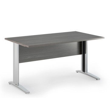Scrivania Easy fianchi verniciati effetto cromato - lineare - 160 x 80 x 72 cm - frassino toscano