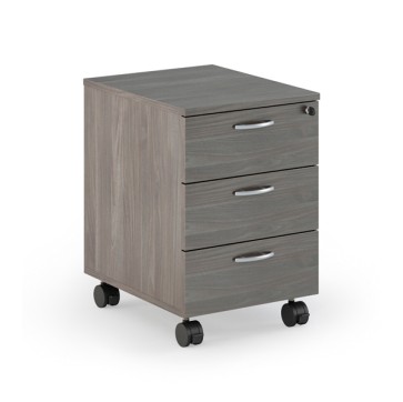 Cassettiera Easy - 3 cassetti - con ruote - 41,8 x 52 x 59,5 cm - frassino toscano