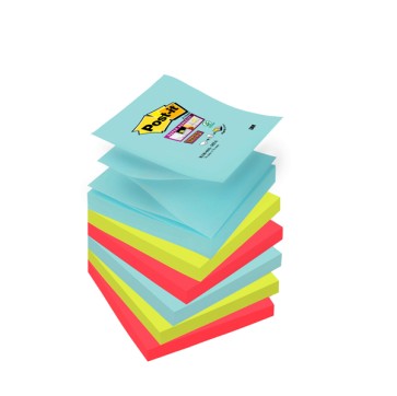 Blocco Post it  Super Sticky Z Notes - R330-6SS-MIA - 76 x 76 mm - colori Miami - 90 fogli - Post it