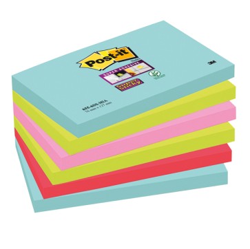 Blocco foglietti Post it  Super Sticky - colore Miami - 76 x 127mm - 90 fogli - Post it