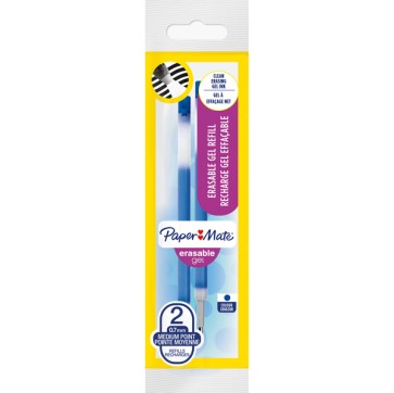 Refill a sfera gel cancellabile Erasable gel - punta 0,7 mm - blu - Papermate - blister 2 pezzi