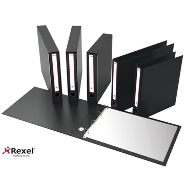 Portatabulati KM UNI - con custodia - 12"x28 cm - dorso 5 cm - nero - Rexel