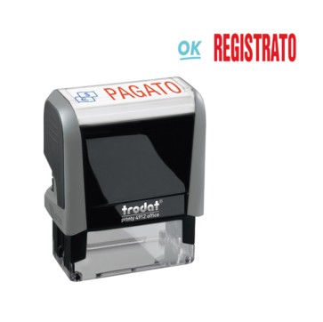 Timbro Office Printy Eco - REGISTRATO - 4,7 x 1,8 cm - Trodat