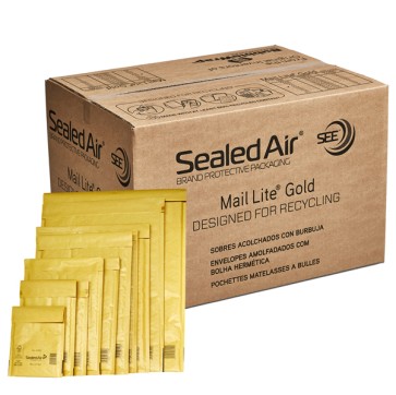 Busta imbottita Mail Lite  Gold - D (18 x 26 cm) - avana - Sealed Air  - conf. risparmio da 100 pezzi