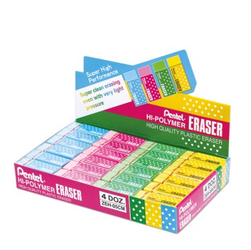 Mini gomma Hi Polymer - colori assortiti - Pentel - display 48 pezzi