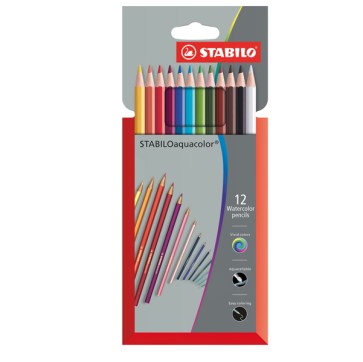 Pastelli Aquacolor 1612-3 -  tratto 2,8 mm - Stabilo - astuccio 12 pezzi