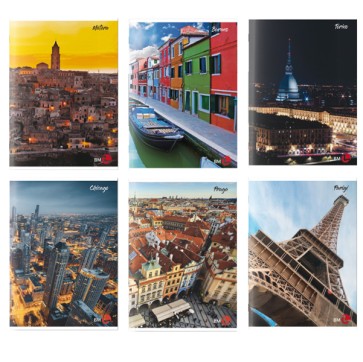Maxiquaderno Città fantasia - A4 - 40+2 fogli - 80gr - 1rigo c/margine - BM