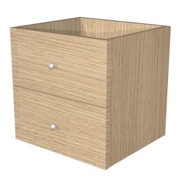 Cassettiera per casellario Rainbow - 2 cassetti - 32,5x28,8x32,5 cm - rovere
