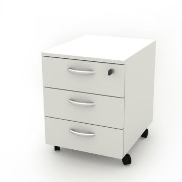 Cassettiera Rainbow - 3 cassetti - con ruote - 41 x 50 x 52,2 cm - bianco