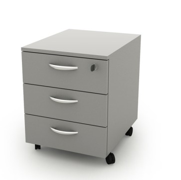 Cassettiera Rainbow - 3 cassetti - con ruote - 41 x 50 x 52,2 cm - grigio