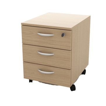 Cassettiera Rainbow - 3 cassetti - con ruote - 41 x 50 x 52,2 cm - rovere