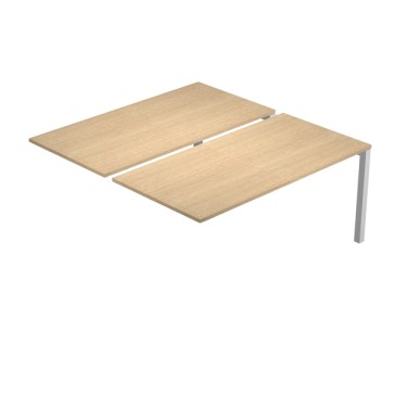 Postazione doppia aggiuntiva per scrivanie Agorà - 140 x 168 x 72,5 cm - rovere
