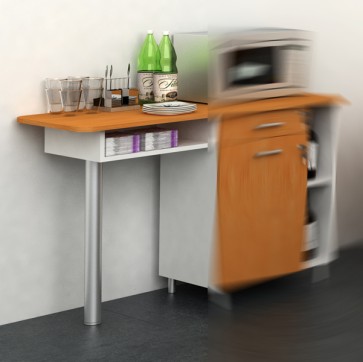 Allungo angolo Ristoro - punto caffè - 60 x 45 x 84 cm - bianco/noce chiaro