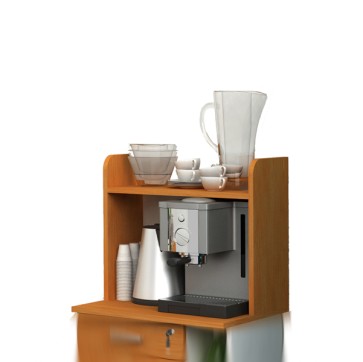 Sopralzo angolo Ristoro - punto caffè - 59,8 x 24 x 50 cm - bianco/noce chiaro