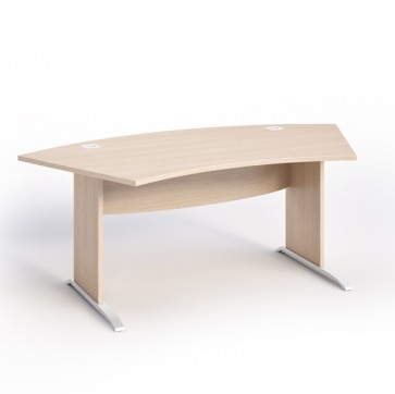 Scrivania Agorà Direction - fianchi pannello - piedi in metallo - 190 x 96 x 73 cm - rovere