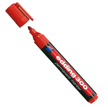 Marcatore permanente 300 - punta conica - da 1,5 a 3 mm - rosso - Edding
