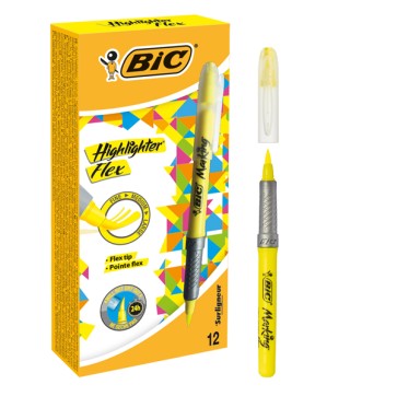 Evidenziatore Flex - giallo - Bic - conf. 12 pezzi